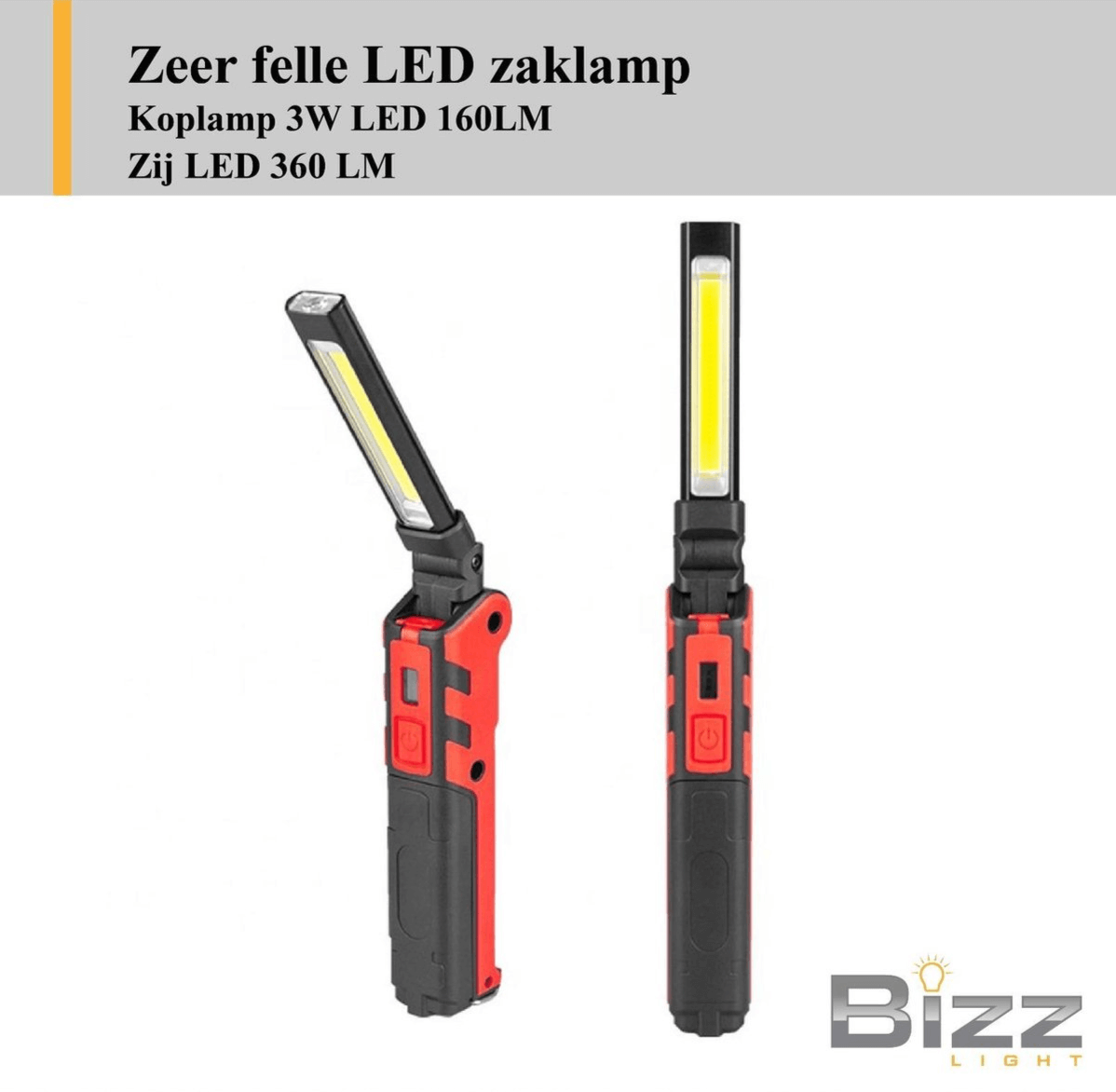 betaling Op de een of andere manier presentatie BIZZ Light® Led-werklamp, draagbare en oplaadbare zaklamp,  COB-inspectielamp met magnetische standaard - BIZZ Lightstore